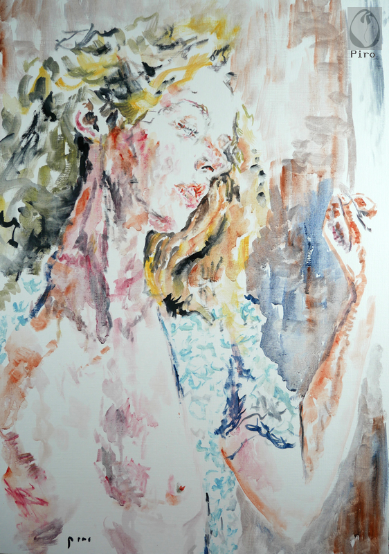 oil on paper - olio su carta di Piro